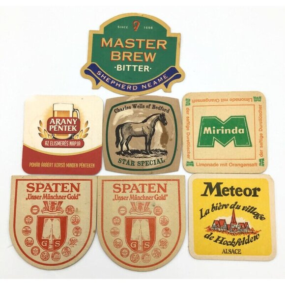 56 Beer Coaster Lot Vtg Cardboard European German Bier Pub Bar Brewery Man Cave - Picture 9 of 14